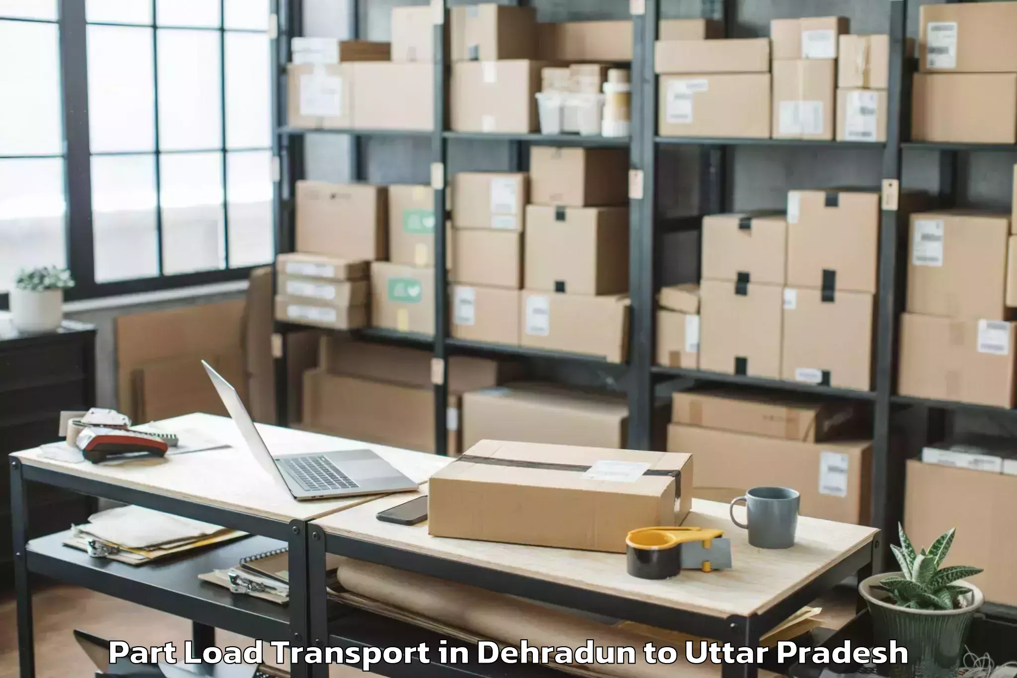 Book Dehradun to Chillupar Part Load Transport Online